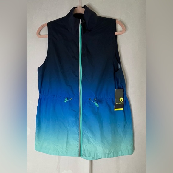 Xersion‎ Vest Small blue aqua reflective zip up - Picture 1 of 9